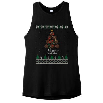 Basketball Christmas Tree Xmas Gift For Basketball Players Gift Ladies PosiCharge Tri-Blend Wicking Tank