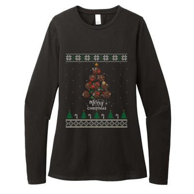 Basketball Christmas Tree Xmas Gift For Basketball Players Gift Womens CVC Long Sleeve Shirt