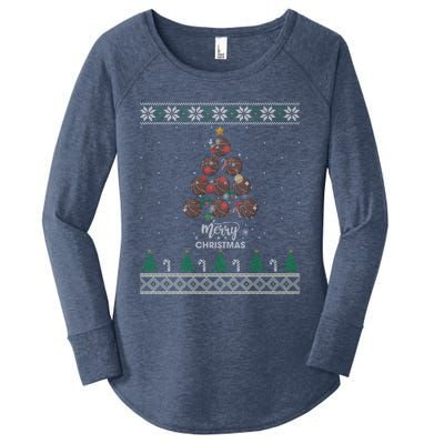 Basketball Christmas Tree Xmas Gift For Basketball Players Gift Women's Perfect Tri Tunic Long Sleeve Shirt