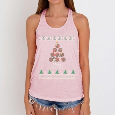 Basketball Christmas Tree Xmas Gift For Basketball Players Gift Women's Knotted Racerback Tank