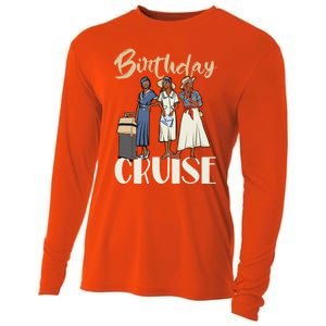 Birthday Cruise Trip For Black Melanin Cute Gift Cooling Performance Long Sleeve Crew