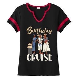 Birthday Cruise Trip For Black Melanin Cute Gift Ladies Halftime Notch Neck Tee