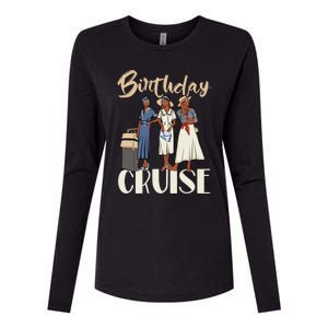 Birthday Cruise Trip For Black Melanin Cute Gift Womens Cotton Relaxed Long Sleeve T-Shirt