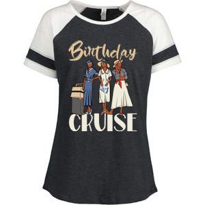 Birthday Cruise Trip For Black Melanin Cute Gift Enza Ladies Jersey Colorblock Tee