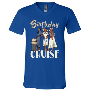 Birthday Cruise Trip For Black Melanin Cute Gift V-Neck T-Shirt