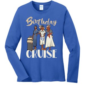 Birthday Cruise Trip For Black Melanin Cute Gift Ladies Long Sleeve Shirt