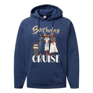 Birthday Cruise Trip For Black Melanin Cute Gift Performance Fleece Hoodie