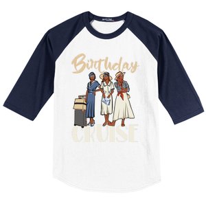 Birthday Cruise Trip For Black Melanin Cute Gift Baseball Sleeve Shirt