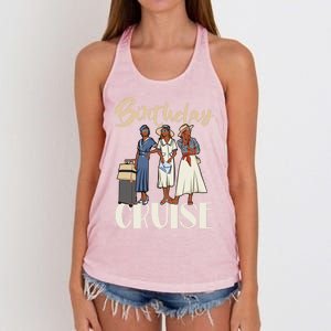 Birthday Cruise Trip For Black Melanin Cute Gift Women's Knotted Racerback Tank