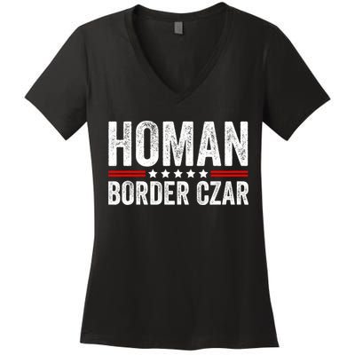Border Czar Tom Homan Trump President Election Maga Support Women's V-Neck T-Shirt