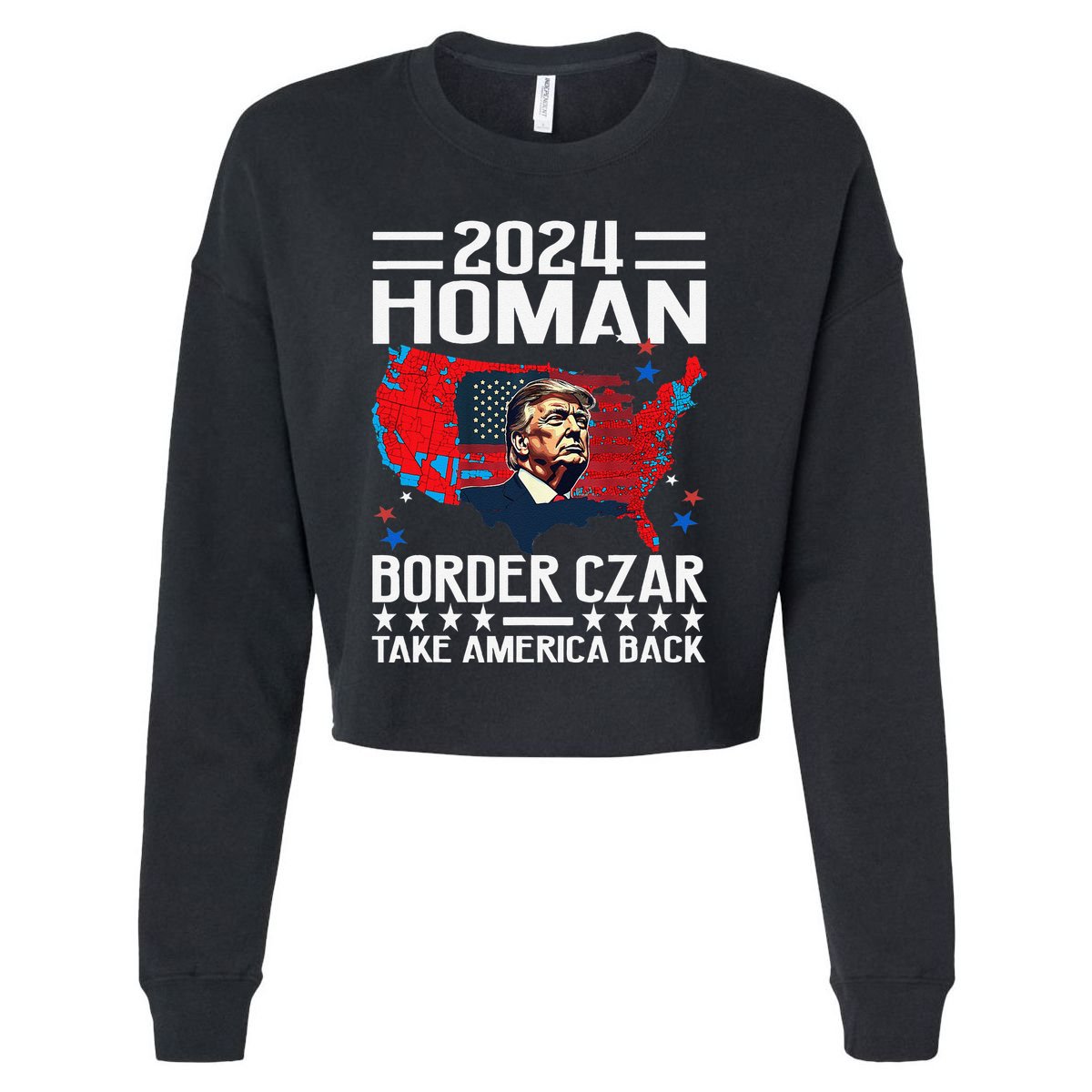 Border Czar Tom Homan Trump President Elect Maga Support Cropped Pullover Crew