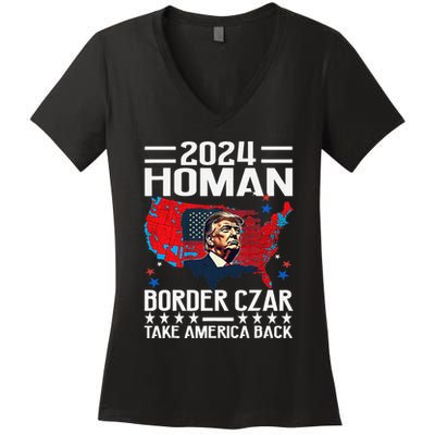 Border Czar Tom Homan Trump President Elect Maga Support Women's V-Neck T-Shirt