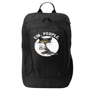 black cat tees funny wo ew people meowy cat lovers City Backpack