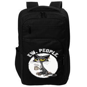 black cat tees funny wo ew people meowy cat lovers Impact Tech Backpack