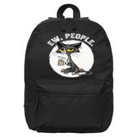 black cat tees funny wo ew people meowy cat lovers 16 in Basic Backpack