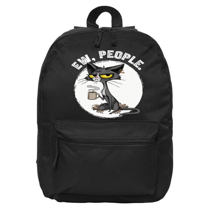 black cat tees funny wo ew people meowy cat lovers 16 in Basic Backpack