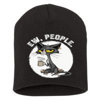 black cat tees funny wo ew people meowy cat lovers Short Acrylic Beanie