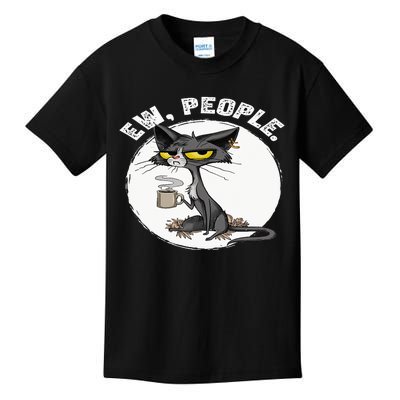 black cat tees funny wo ew people meowy cat lovers Kids T-Shirt