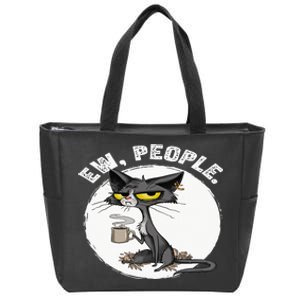 black cat tees funny wo ew people meowy cat lovers Zip Tote Bag