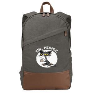 black cat tees funny wo ew people meowy cat lovers Cotton Canvas Backpack