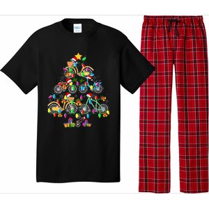 Bicycle Christmas Tree Funny Santa Bicycle Lover Biker Gifts Pajama Set