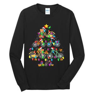 Bicycle Christmas Tree Funny Santa Bicycle Lover Biker Gifts Tall Long Sleeve T-Shirt