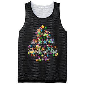 Bicycle Christmas Tree Funny Santa Bicycle Lover Biker Gifts Mesh Reversible Basketball Jersey Tank