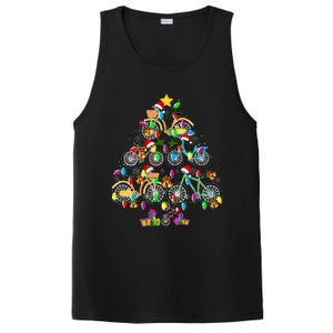 Bicycle Christmas Tree Funny Santa Bicycle Lover Biker Gifts PosiCharge Competitor Tank