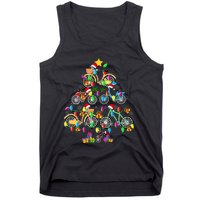 Bicycle Christmas Tree Funny Santa Bicycle Lover Biker Gifts Tank Top