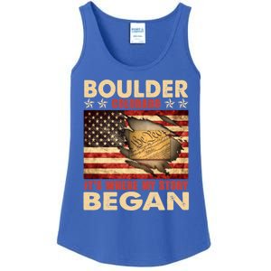 Boulder Colorado Usa Flag Independence Day Great Gift Ladies Essential Tank