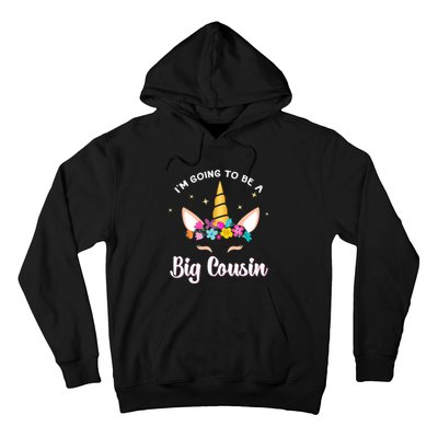 Big Cousin Unicorn Face Gift Cute Unicorn Face Birth Of Baby Hoodie