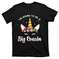 Big Cousin Unicorn Face Gift Cute Unicorn Face Birth Of Baby T-Shirt