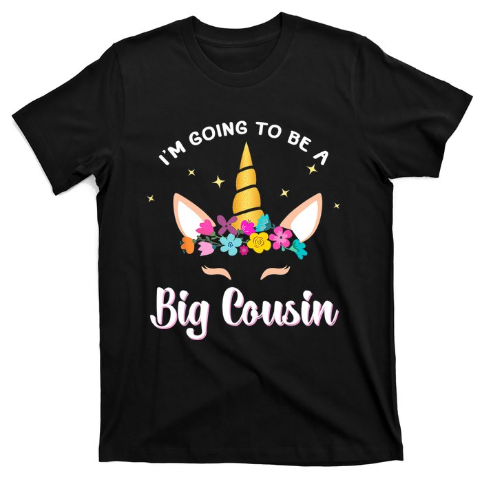 Big Cousin Unicorn Face Gift Cute Unicorn Face Birth Of Baby T-Shirt