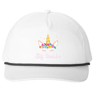 Big Cousin Unicorn Face Gift Cute Unicorn Face Birth Of Baby Snapback Five-Panel Rope Hat