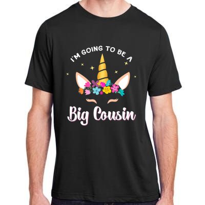 Big Cousin Unicorn Face Gift Cute Unicorn Face Birth Of Baby Adult ChromaSoft Performance T-Shirt