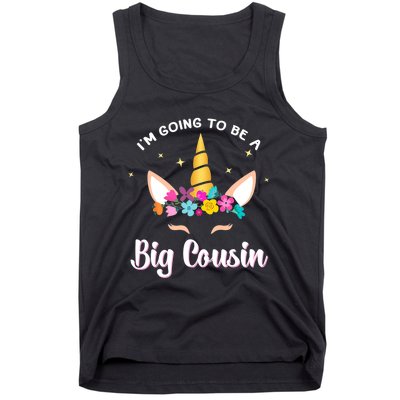 Big Cousin Unicorn Face Gift Cute Unicorn Face Birth Of Baby Tank Top