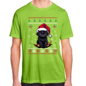 Black Cat Ugly Christmas Sweater Xmas Kitten For Adults Cool Gift Adult ChromaSoft Performance T-Shirt