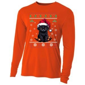 Black Cat Ugly Christmas Sweater Xmas Kitten For Adults Cool Gift Cooling Performance Long Sleeve Crew