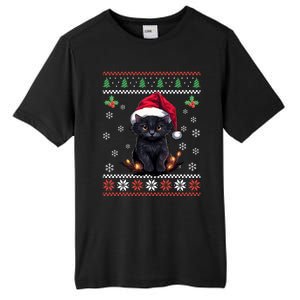 Black Cat Ugly Christmas Sweater Xmas Kitten For Adults Cool Gift Tall Fusion ChromaSoft Performance T-Shirt