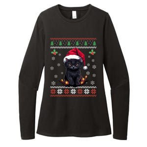 Black Cat Ugly Christmas Sweater Xmas Kitten For Adults Cool Gift Womens CVC Long Sleeve Shirt