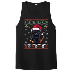 Black Cat Ugly Christmas Sweater Xmas Kitten For Adults Cool Gift PosiCharge Competitor Tank