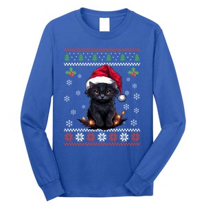 Black Cat Ugly Christmas Sweater Xmas Kitten For Adults Cool Gift Long Sleeve Shirt