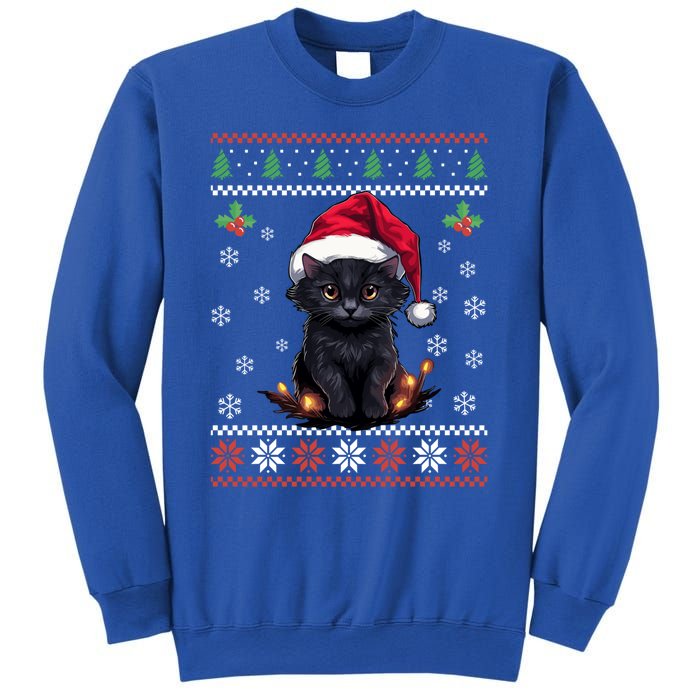 Black Cat Ugly Christmas Sweater Xmas Kitten For Adults Cool Gift Sweatshirt