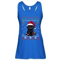 Black Cat Ugly Christmas Sweater Xmas Kitten For Adults Cool Gift Ladies Essential Flowy Tank