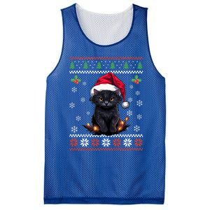 Black Cat Ugly Christmas Sweater Xmas Kitten For Adults Cool Gift Mesh Reversible Basketball Jersey Tank