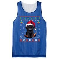 Black Cat Ugly Christmas Sweater Xmas Kitten For Adults Cool Gift Mesh Reversible Basketball Jersey Tank