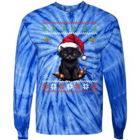 Black Cat Ugly Christmas Sweater Xmas Kitten For Adults Cool Gift Tie-Dye Long Sleeve Shirt