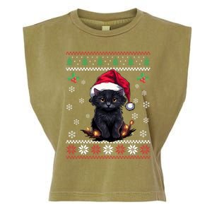 Black Cat Ugly Christmas Sweater Xmas Kitten For Adults Cool Gift Garment-Dyed Women's Muscle Tee