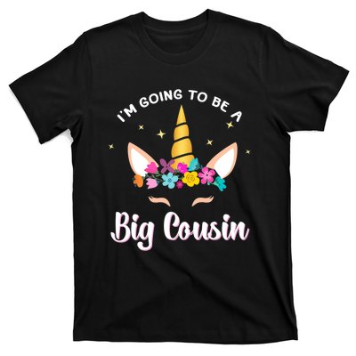 Big Cousin Unicorn Face Gift Cute Unicorn Face Birth Of Baby T-Shirt