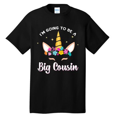 Big Cousin Unicorn Face Gift Cute Unicorn Face Birth Of Baby Tall T-Shirt